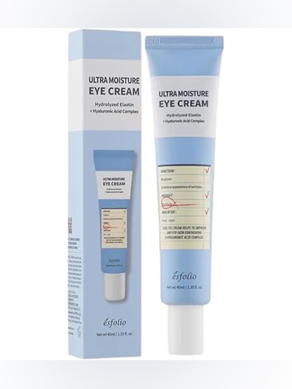Esfolio Ultra Moisture Eye Cream Hydrolyzed Elastin & Hyaluronic Acid Complex